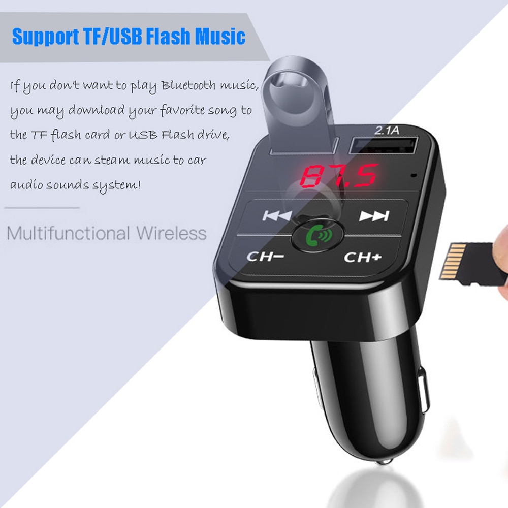 Bluetooth 5.0 FM Transmitter and Car Phone Charger