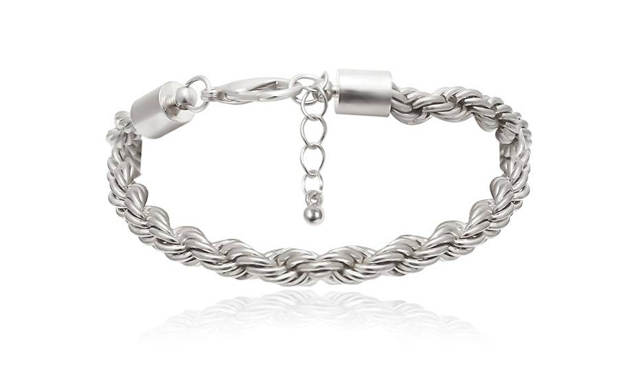 Curb Cuban Chain Bracelets Set for Women, 4 Pcs