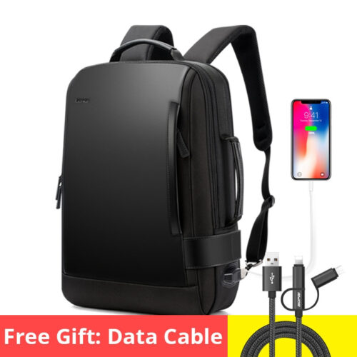 Men's Waterproof USB Backpack with Data Cable