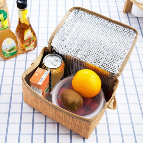 Outdoor Camping Picnic Wicker Basket