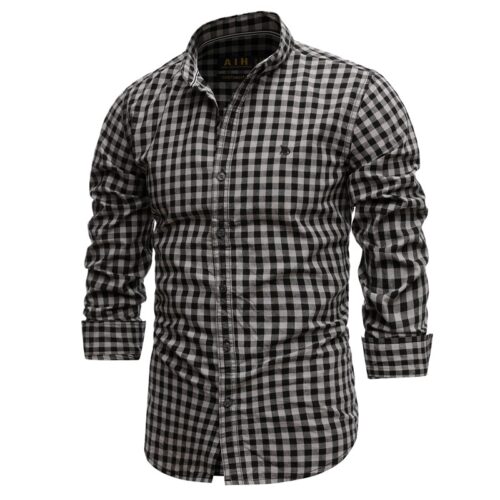 Men's Casual Cotton Plaid Patterned Shirt